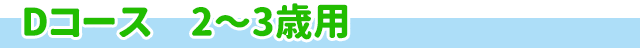 Dコース　2～3歳用